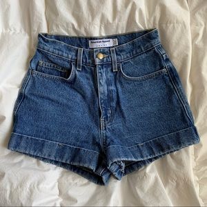 High-waisted denim shorts